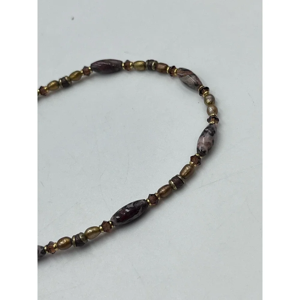 J. Crew Tortoiseshell Links and Pave Barrel Beaded Long Necklace 30
